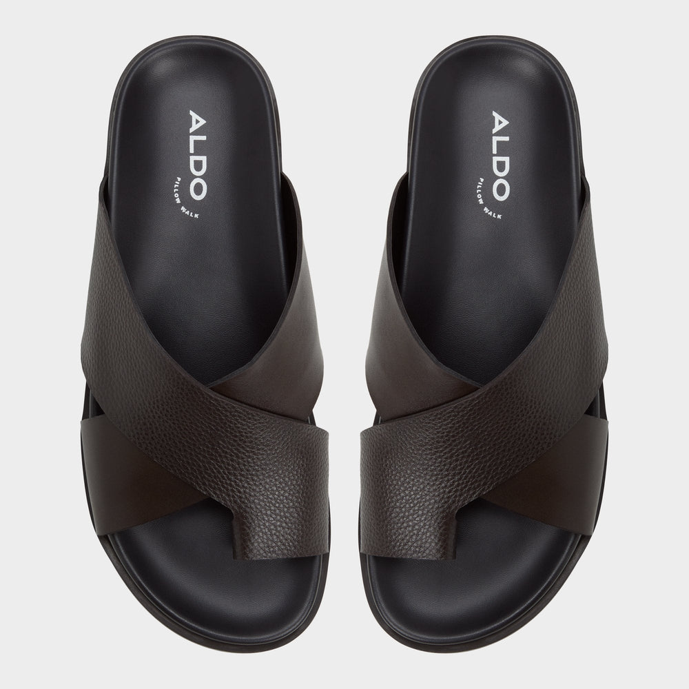 Aldo Darley Dark Brown Men's Sandals & Slides - Strappy flat sandal Dark brown