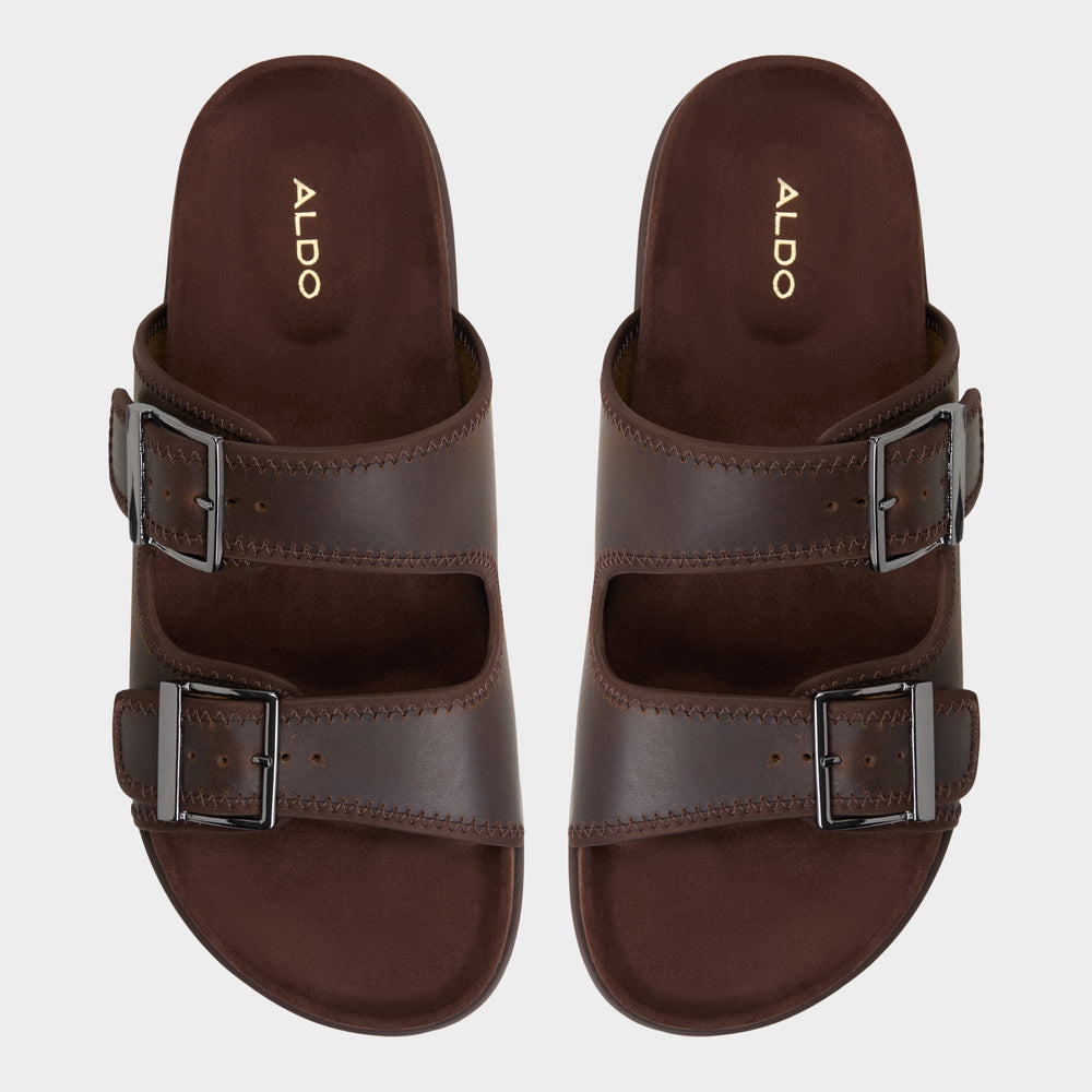 Aldo Sunnyside Dark Brown Men's Slides - Slide sandal Dark Brown