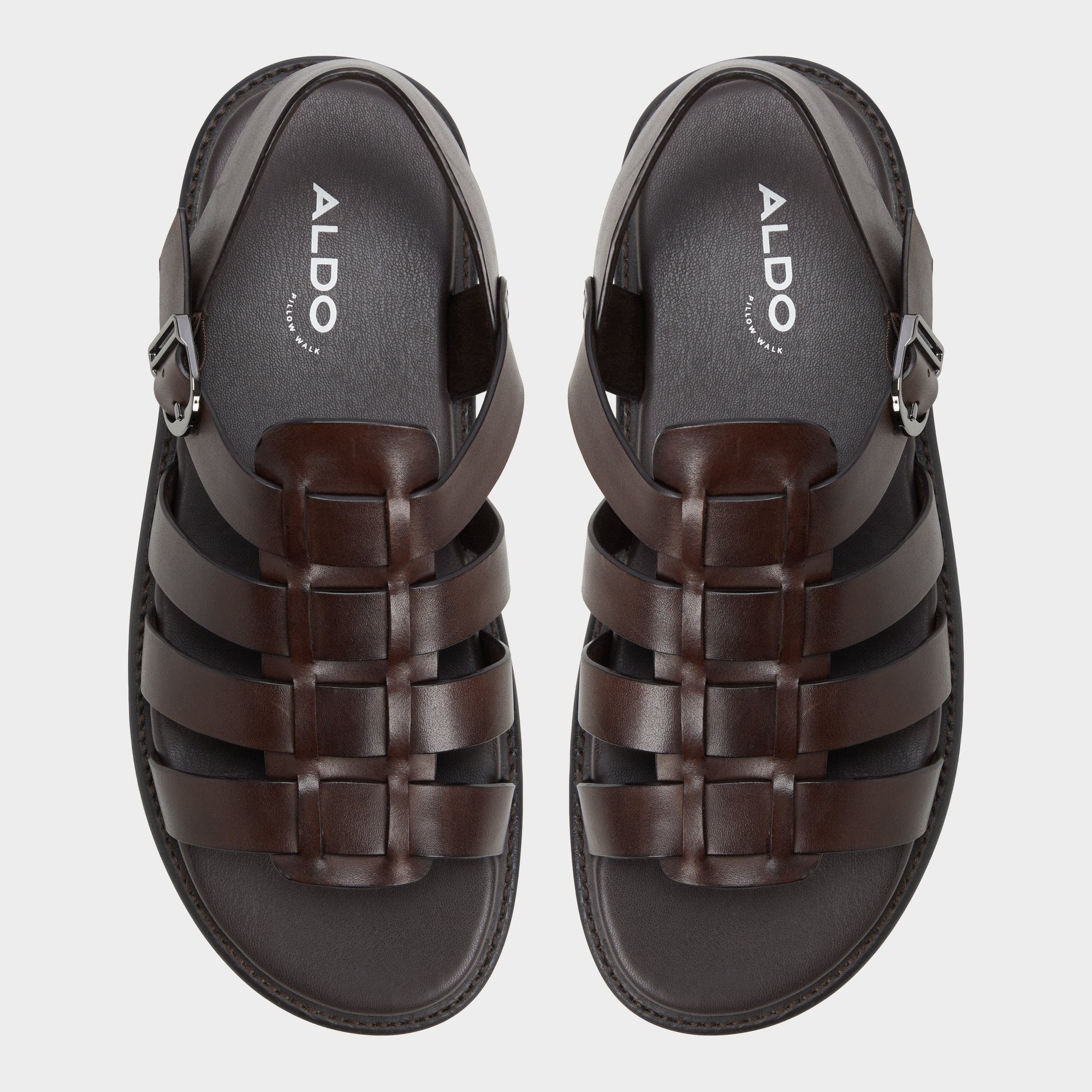 Aldo Warley Dark Brown Men's Sandals & Slides - Strappy flat sandal Dark Brown