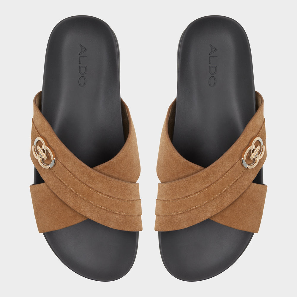 Aldo Delmar Open Brown Men's Slides - Slide sandal Open Brown