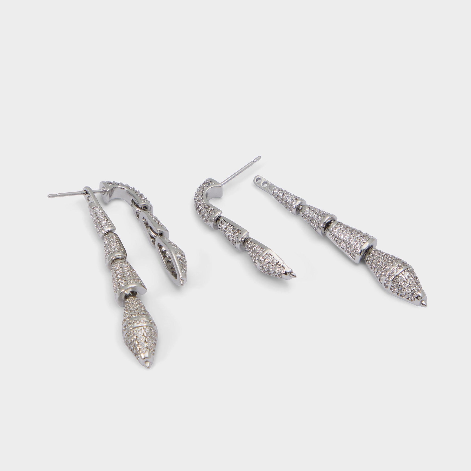 Aldo Serrpente in Silver Clear Multi - Statement earrings Silver/clear multi