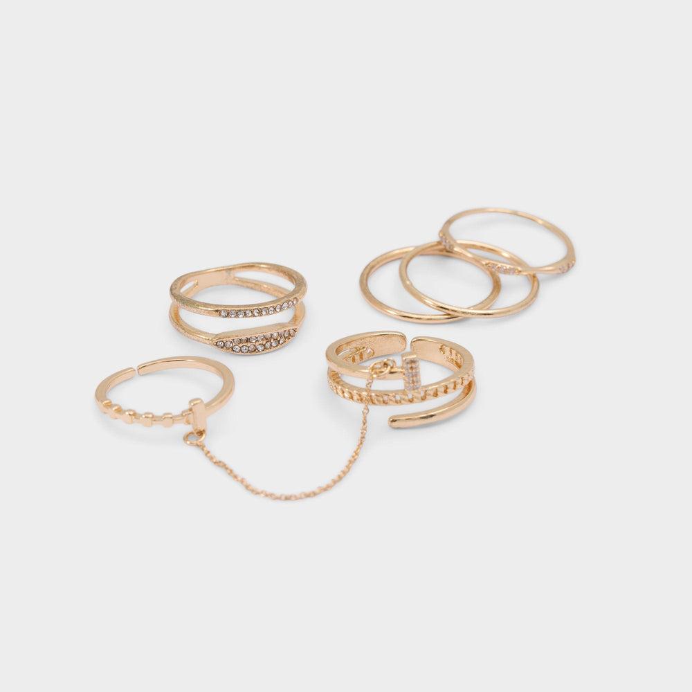 Aldo Ringsies in Gold Clear Multi - Multi finger rings Gold/clear multi