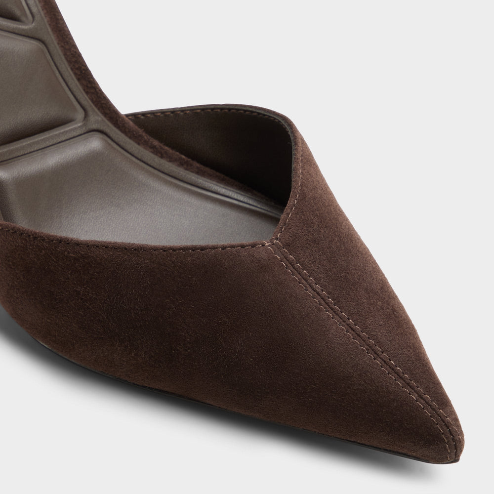 Aldo Re in Olivia Dark Brown - Sling back high heel, Stiletto heel Dark brown