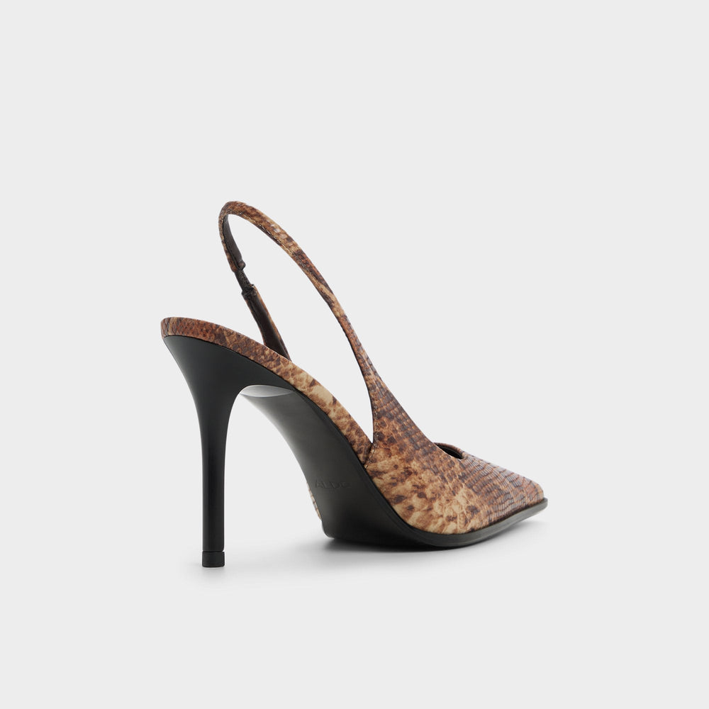 Aldo Re in Samantha Brown Multi - Sling back high heel, Stiletto heel Brown multi