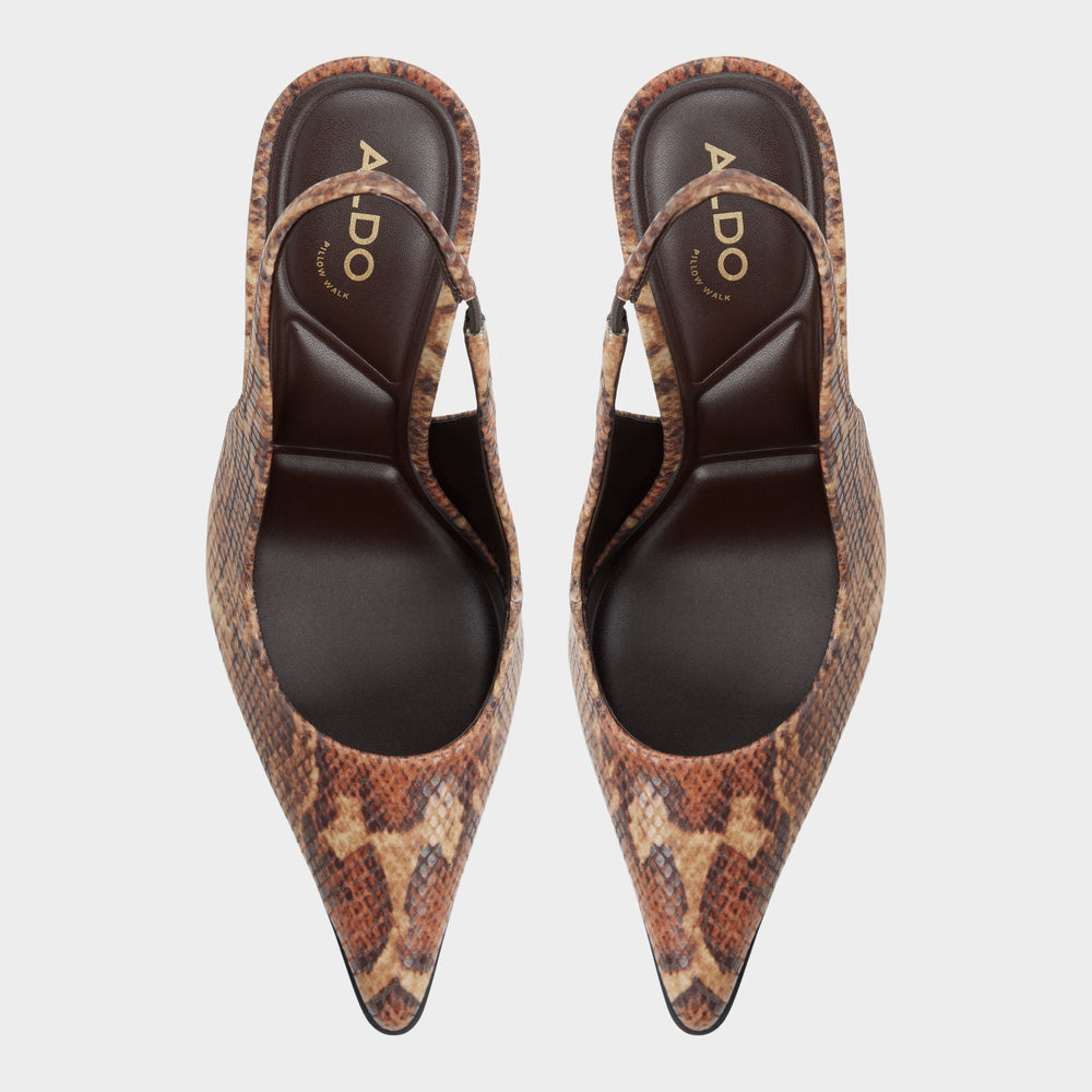 Aldo Re in Samantha Brown Multi - Sling back high heel, Stiletto heel Brown multi