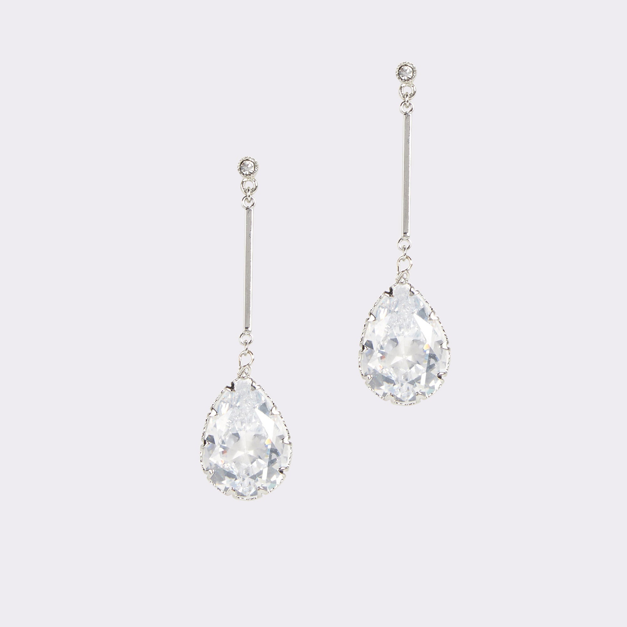 Aldo Cares Silver/Clear Multi Women's Earrings - Chandelier earrings Silver/Clear Multi