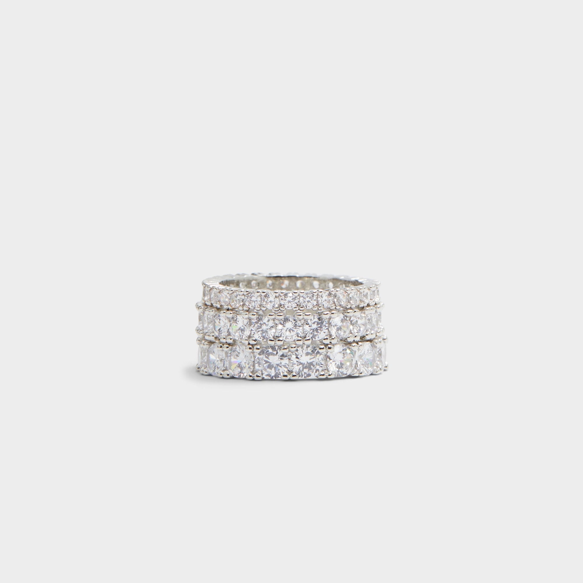 Aldo Uniawen Silver/Clear Multi Women's Rings - Stackable rings Silver/clear multi