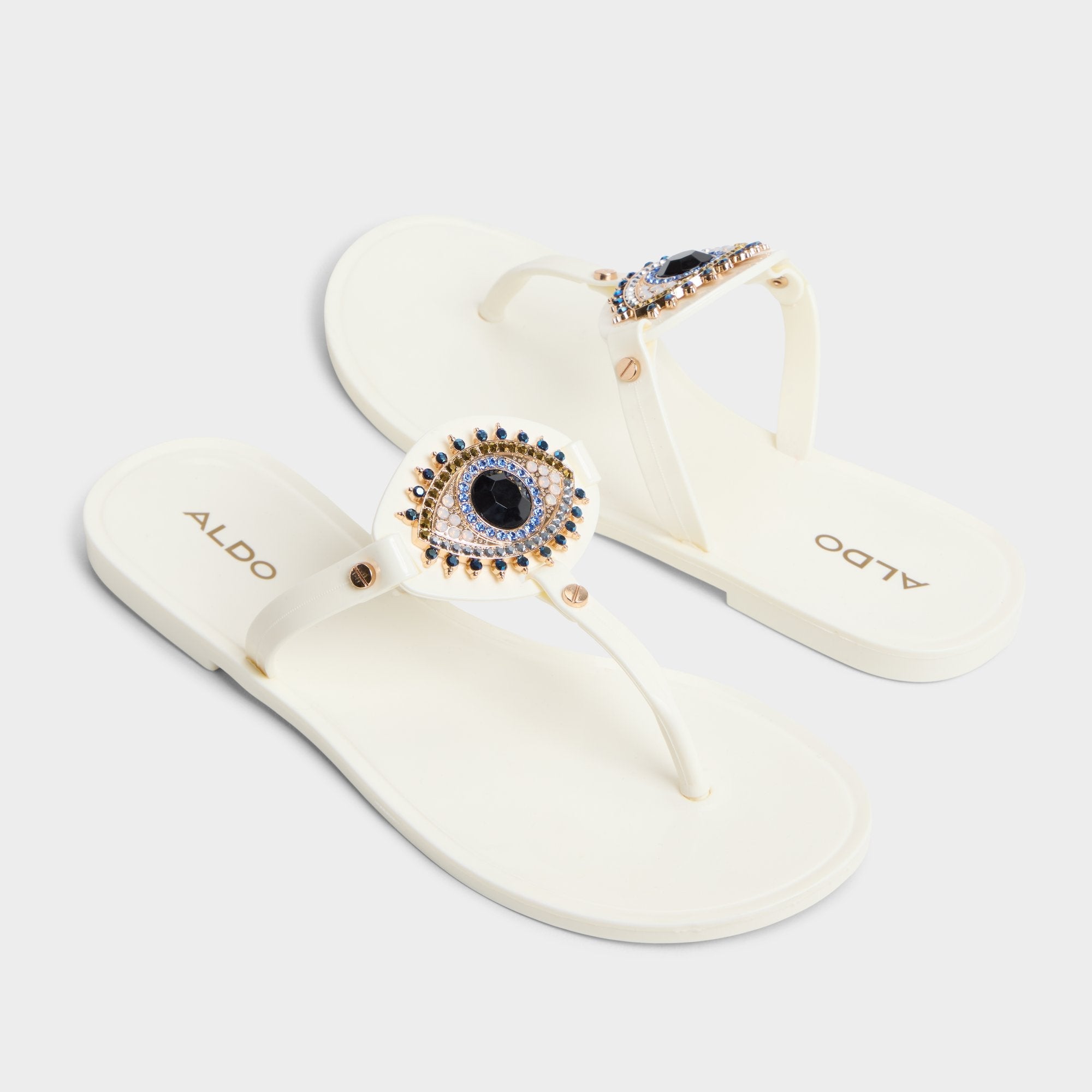 Aldo Ebariel White Women's Jelly Sandals & Flip Flops - T-strap sandal White