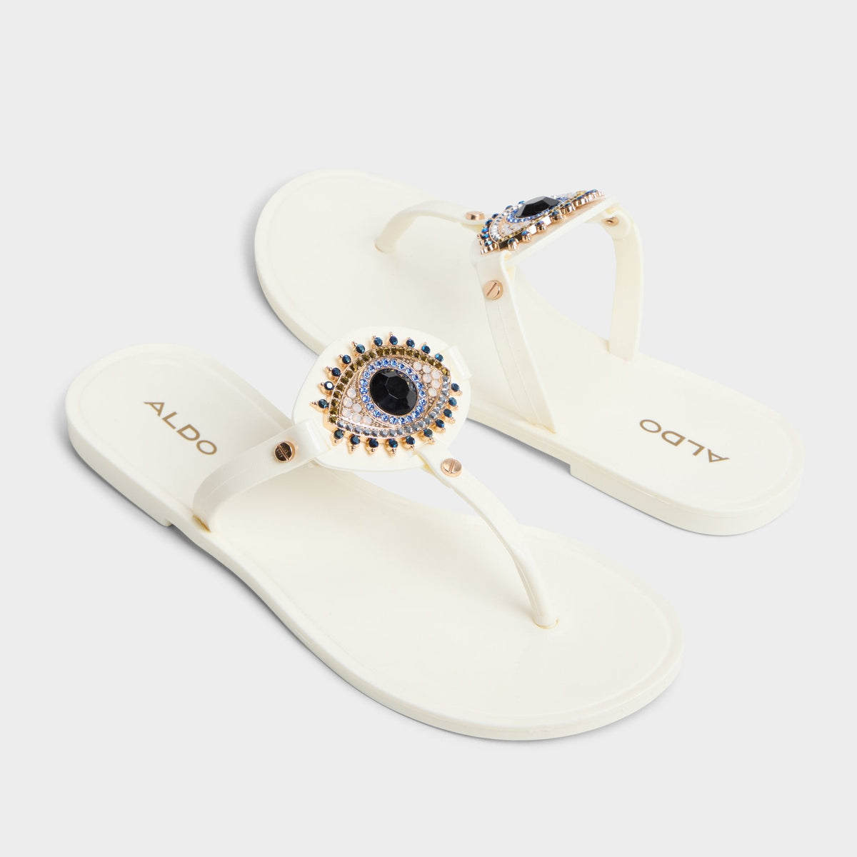 Aldo Ebariel White Women's Jelly Sandals & Flip Flops - T-strap sandal White